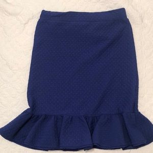 royal blue waffle peplum skirt